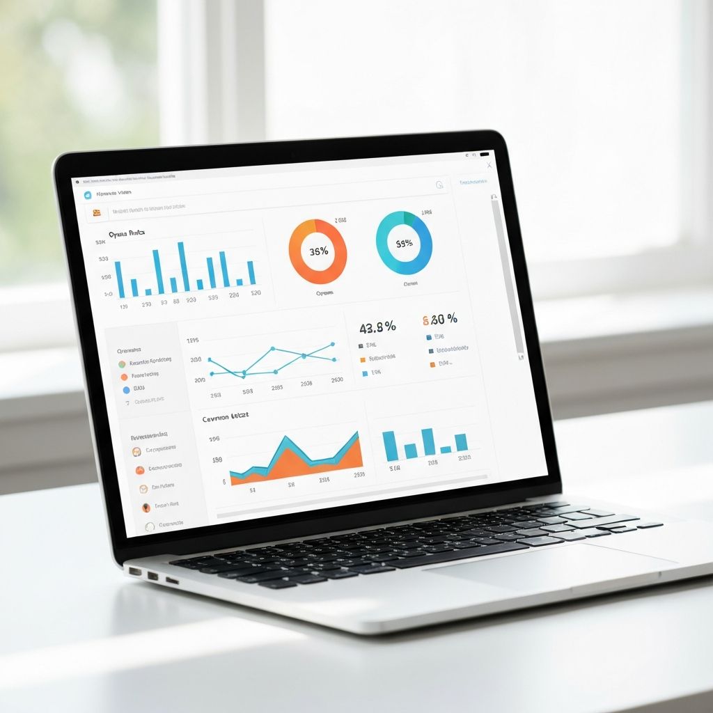 Email campaign analytics showing engagement and conversion metrics