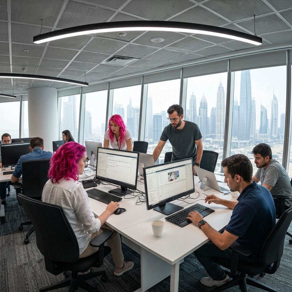 Custom software development team in Dubai building tailored business applications