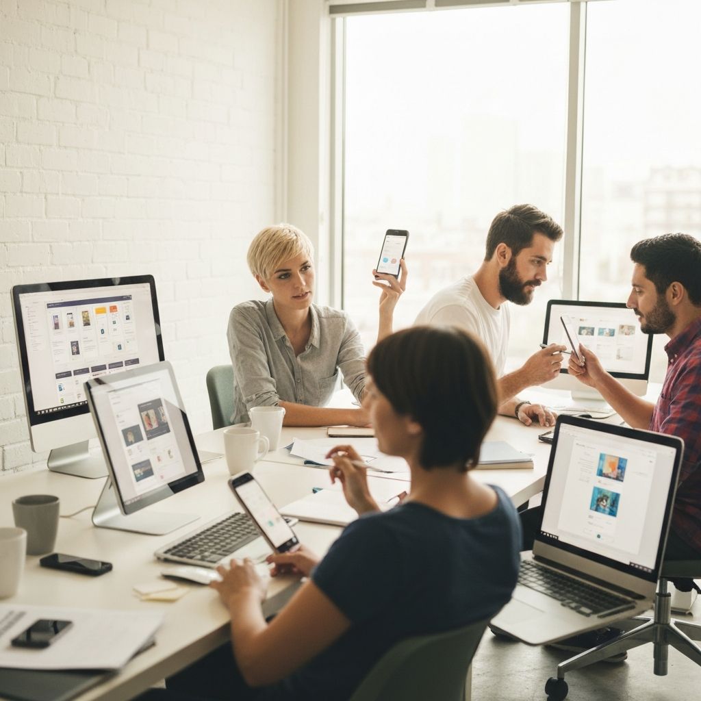 UI UX design company in Dubai - Easywebplans team working on wireframing prototyping for mobile app projects